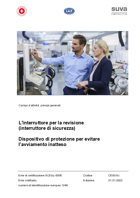 Interruttore per la revisione: impedisce l'avvio imprevisto