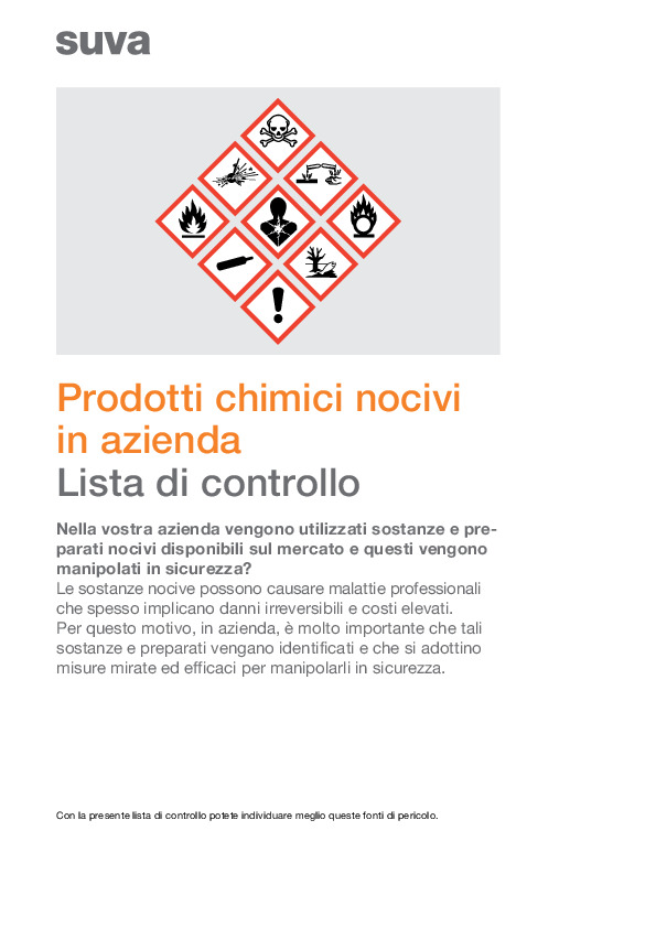 Prodotti chimici nocivi in azienda