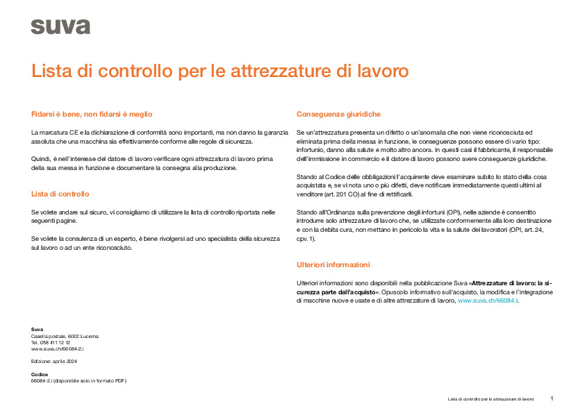 Collaudo di macchine, apparecchi e installazioni