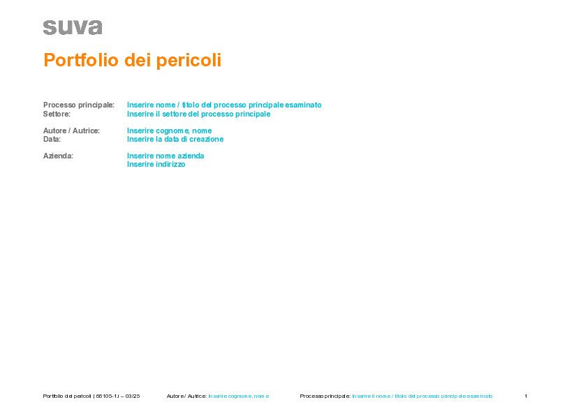 Modello Word: Portfolio dei pericoli