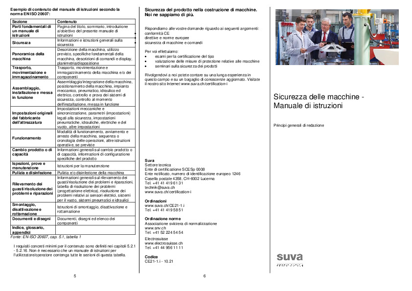 Progettazione di un manuale operativo per le macchine