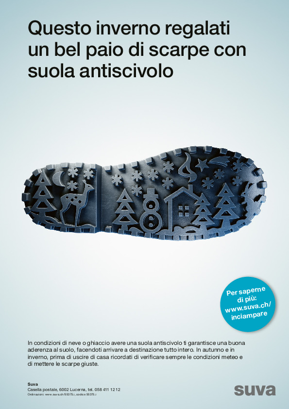 Manifesto: D’inverno indossate scarpe antiscivolo