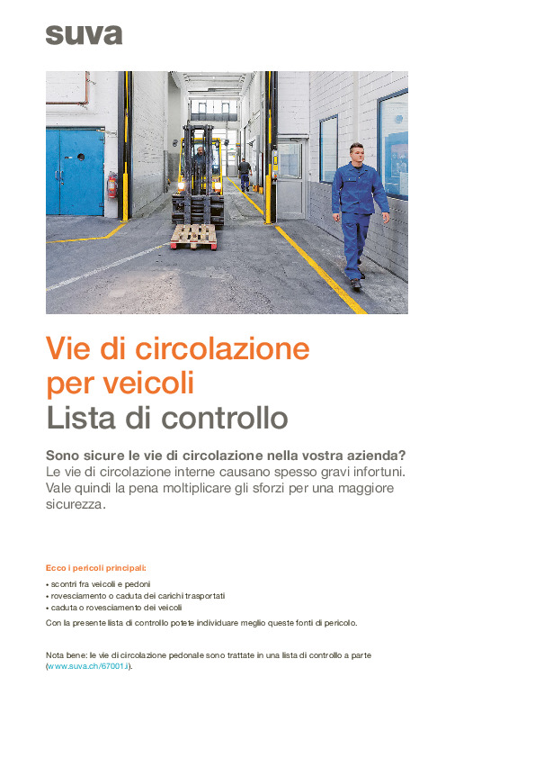 Lista di controllo Vie di circolazione per veicoli