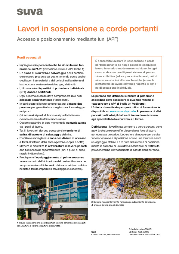 Accesso mediante funi e formazione di arrampicatori