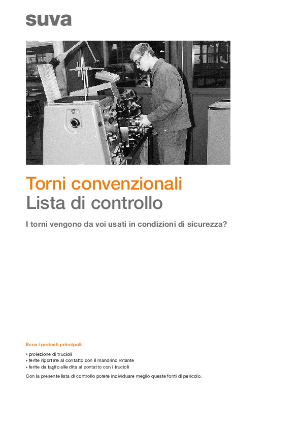 Uso sicuro dei torni convenzionali