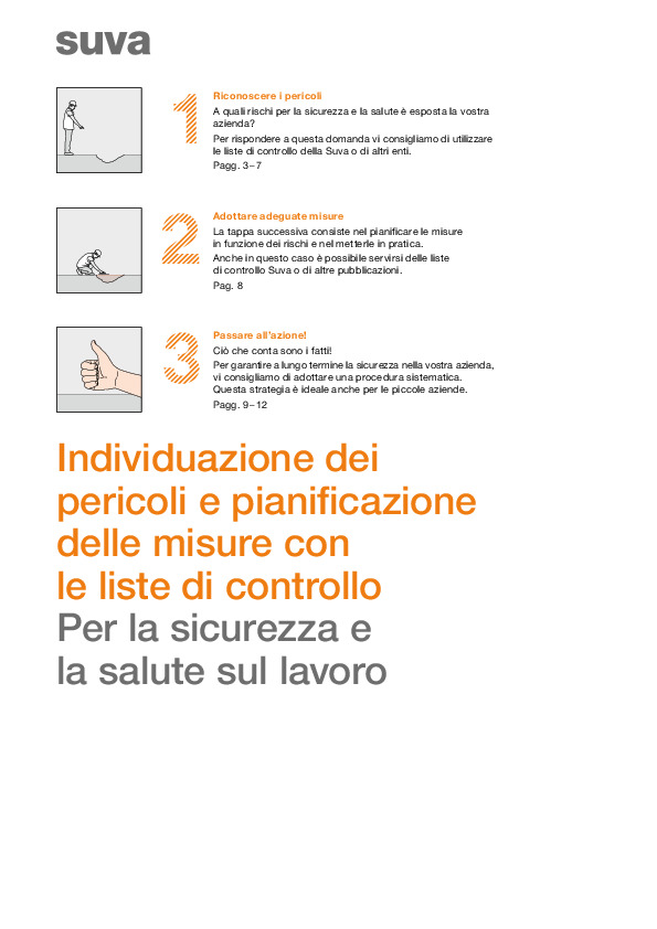 Individuare pericoli e pianificare misure con le liste di controllo