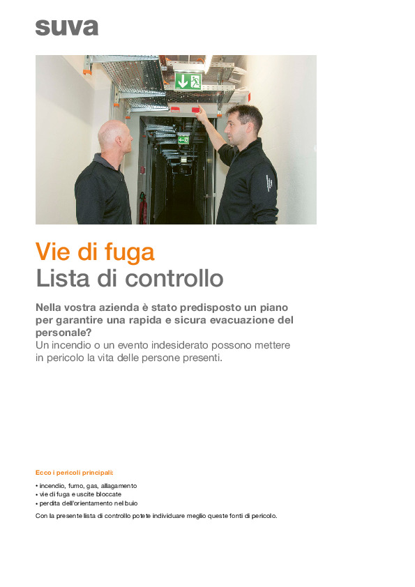 Lista di controllo vie di Fuga: evacuare in sicurezza