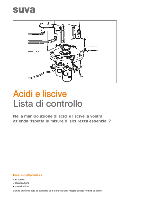 Lista di controllo Acidi e liscive: evitare pericoli