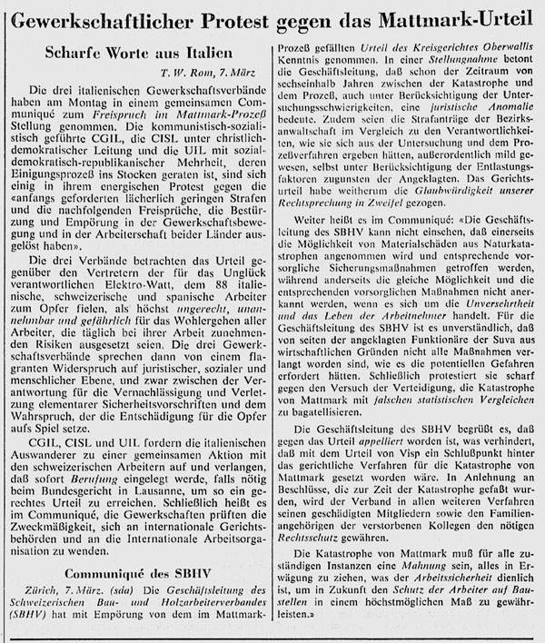 Neue Zürcher Zeitung, 8 marzo 1972, pagina 19