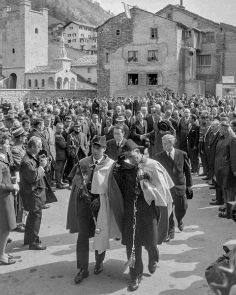 Cerimonia funebre a Saas-Grund, 9 settembre 1965
